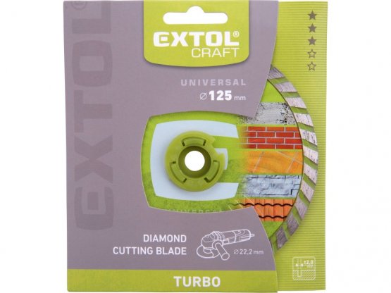EXTOL CRAFT 108852 kotouč diamantový řezný turbo, 125x22,2mm, suché i mokré řezání