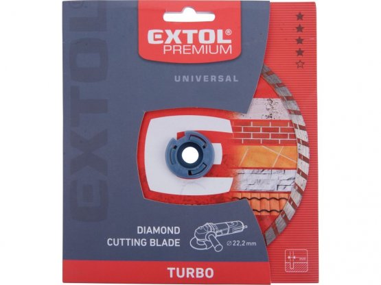 kotouč diamantový řezný turbo, 180x22,2mm, suché i mokré řezání, 108754 EXTOL PREMIUM