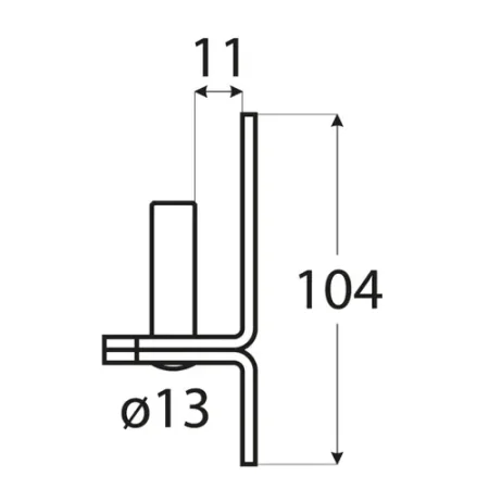 DOMAX držák čepu černý 11x104mm C13/11C 83032 DMX