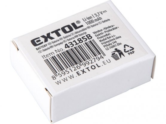 EXTOL LIGHT 43185 baterie pro čelovku 43185B , 3,7V Li-ion, 1000mAh