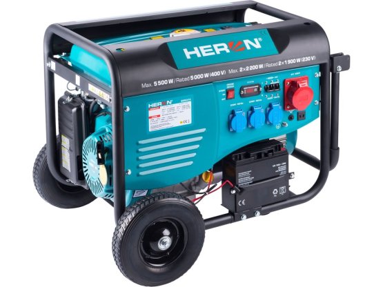 HERON elektrocentrála benzínová 13HP/6,0kW (400V), 2x2,2kW (230V), elektrický start 8896414