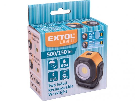 EXTOL LIGHT 43271 reflektor oboustranný, 500lm, USB nabíjení