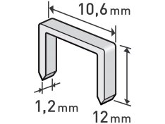 EXTOL spony 12mm - balení 1000ks 10,6x0,52x1,2mm 8852204