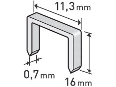 EXTOL spony 16mm balení 1000ks 11,3x0,52x0,70mm 8852506