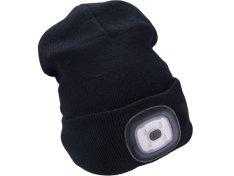EXTOL LIGHT čepice s čelovkou 45lm, nabíjecí, USB, 43199, černá, univerzální velikost