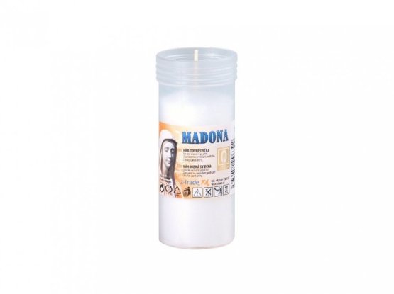 Svíce hřbitovní Madona vklad 120g ~ 2dny bílá lisovaná