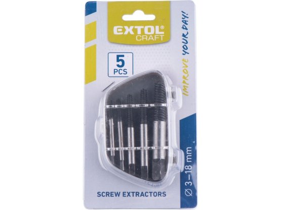 EXTOL CRAFT 910023 vytahovák zalomených šroubů, sada 5ks, na šrouby M3-M18