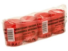 Svíce hřbitovní 60g 15 hod 4 ks červené lisované
