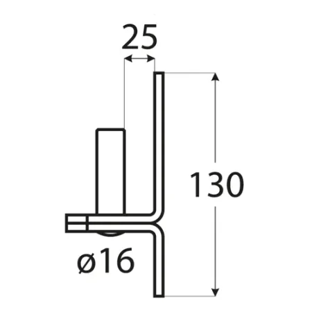 DOMAX držák čepu 25x130mm C16/25 8306 DMX