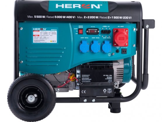 HERON elektrocentrála benzínová 13HP/6,0kW (400V), 2x2,2kW (230V), elektrický start 8896414